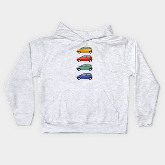 Twingo classic car collection Kids Hoodie by RJW Autographics
